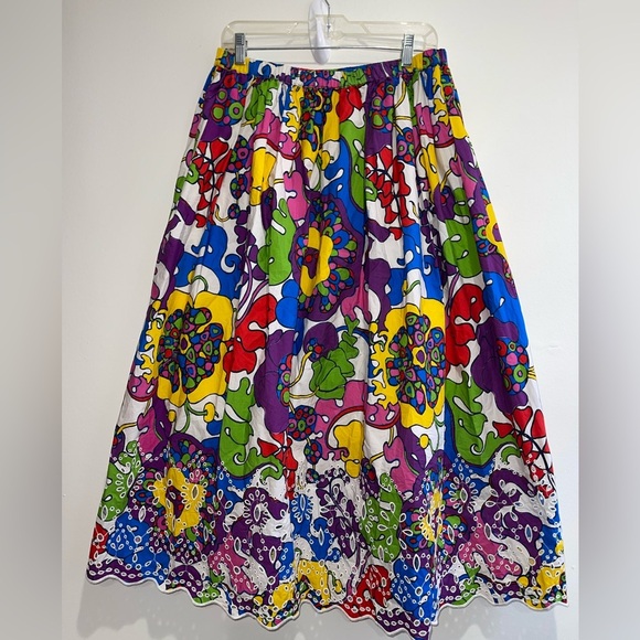 Rhode beautiful Audrey  Boho Woodstock floral colorful midi skirt - Picture 1 of 17